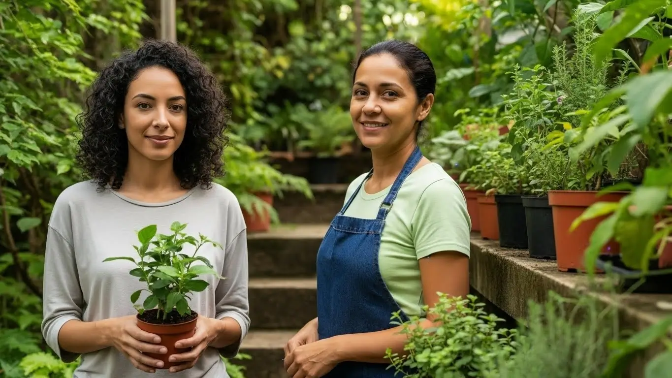 Ana Paula e Mariana guia do jardineiro
