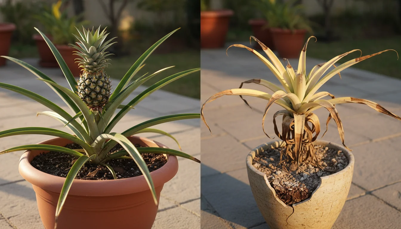 como plantar abacaxi pela coroa