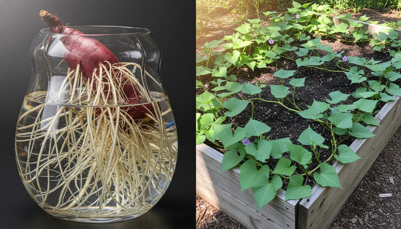 como plantar batata doce na agua