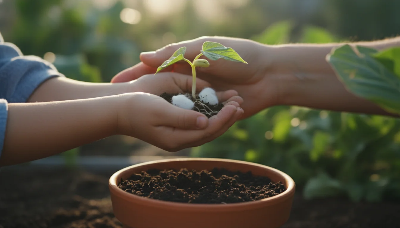 como plantar feijão no algodão