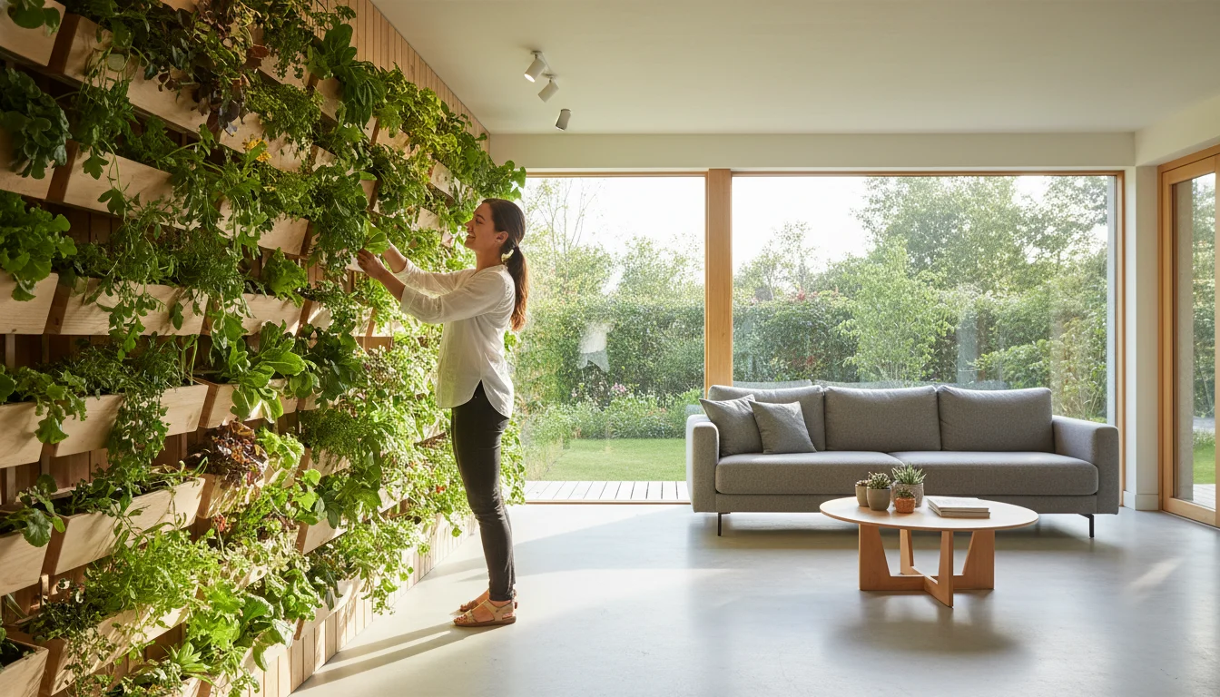 horta vertical em vasos