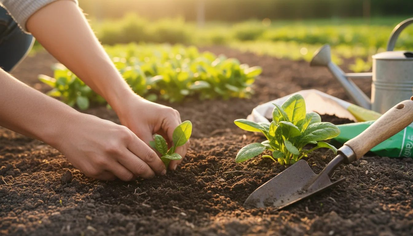 Como plantar espinafre - Imagem de destaque: Como plantar espinafre: guia completo do plantio à colheita