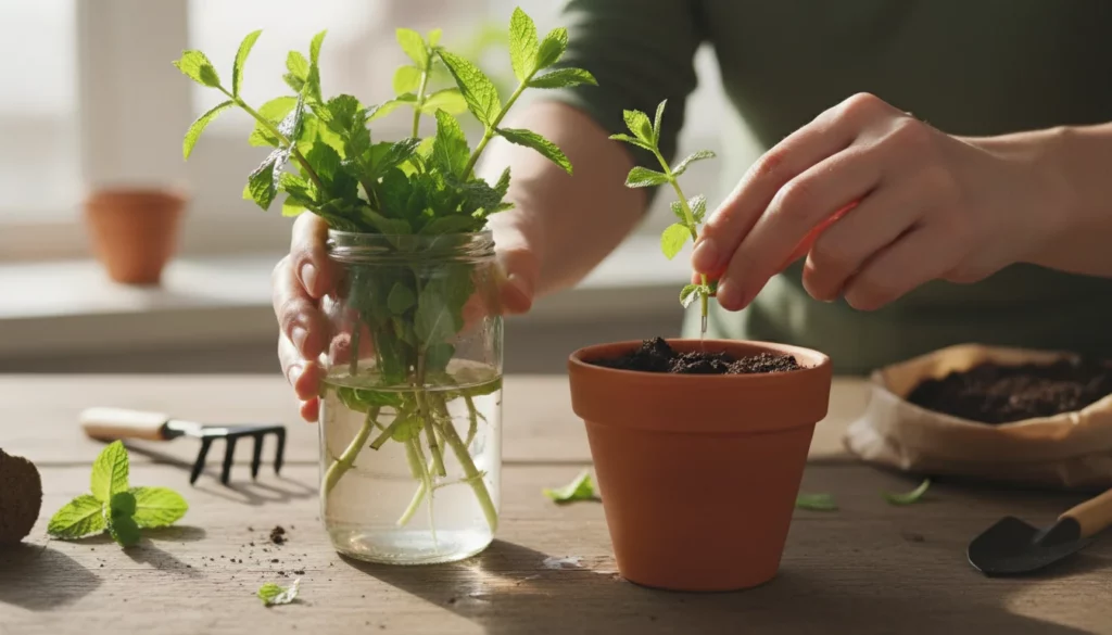 como plantar hortelã por galho - Imagem de destaque: Como plantar hortelã por galho: o guia definitivo para propagação