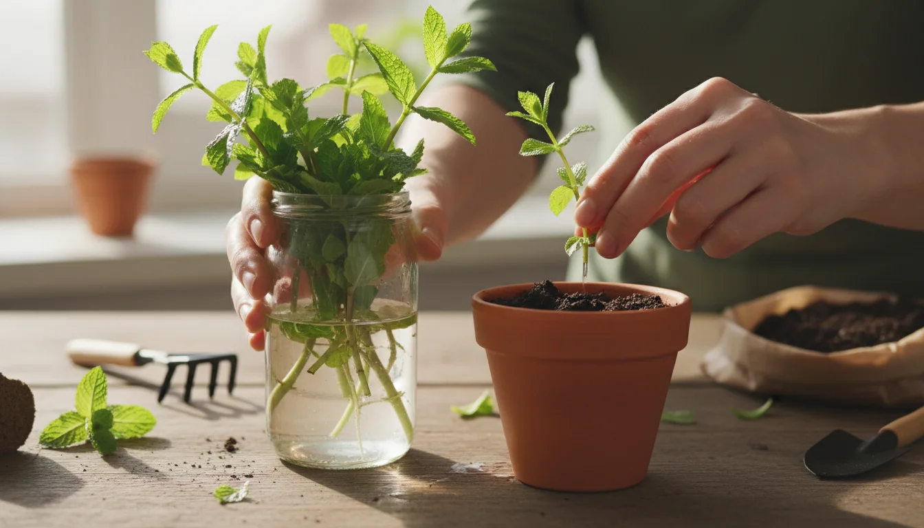 como plantar hortelã por galho - Imagem de destaque: Como plantar hortelã por galho: o guia definitivo para propagação
