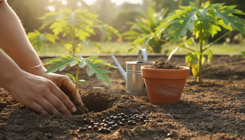 como plantar mamão - Imagem de destaque: Como plantar mamão: guia completo do plantio à colheita