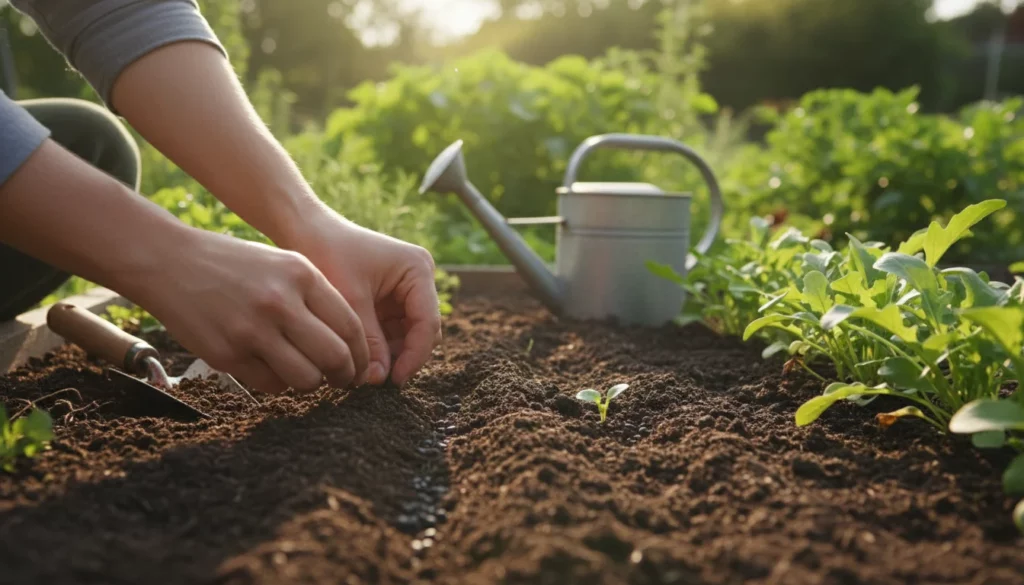 Como plantar rúcula - Imagem de destaque: Como plantar rúcula: guia completo do plantio à colheita em casa