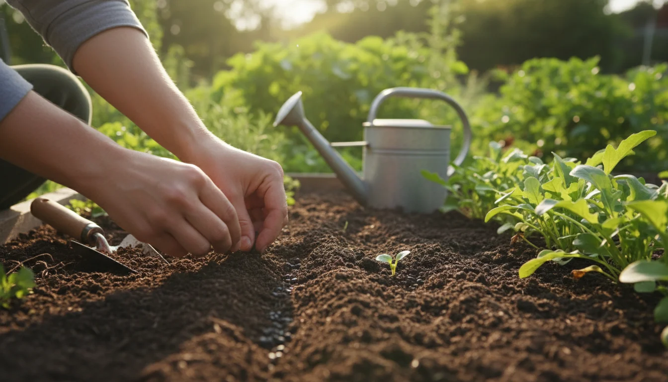 Como plantar rúcula - Imagem de destaque: Como plantar rúcula: guia completo do plantio à colheita em casa