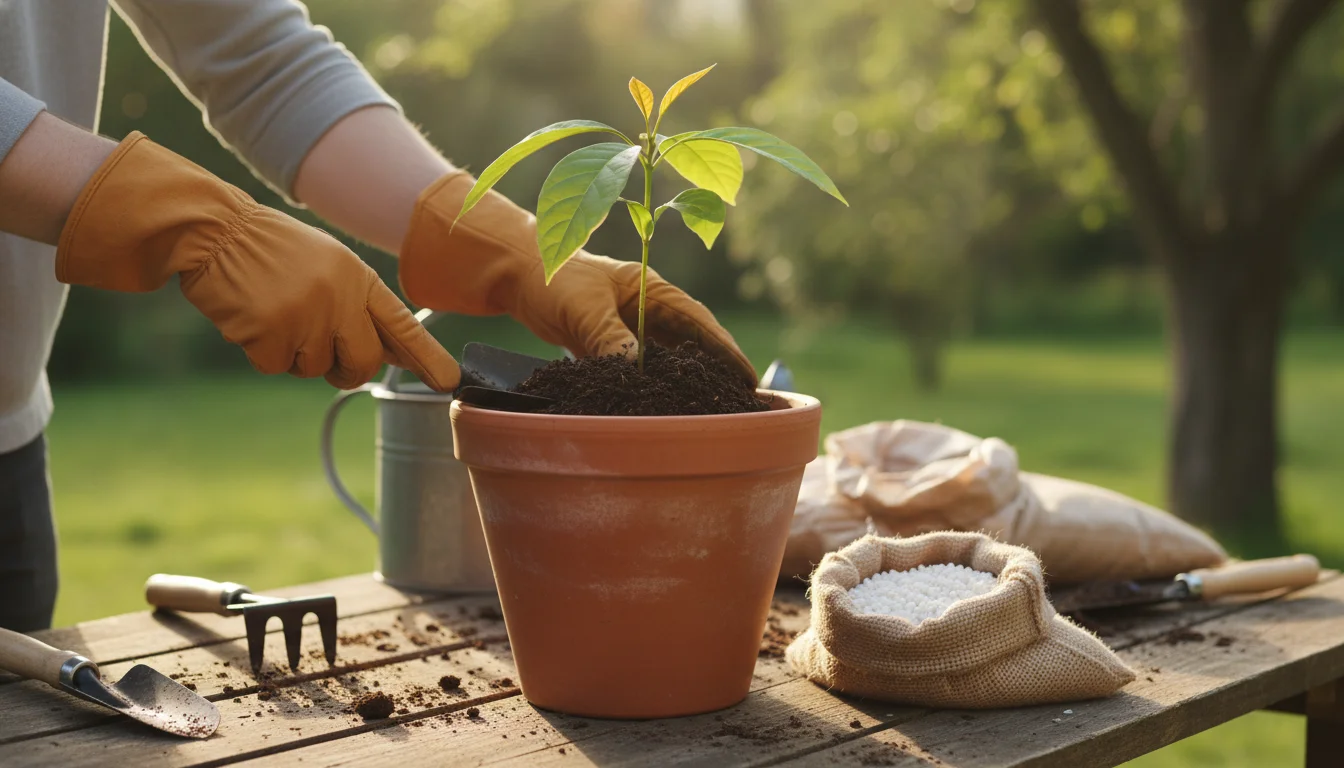 como plantar abacate em vaso