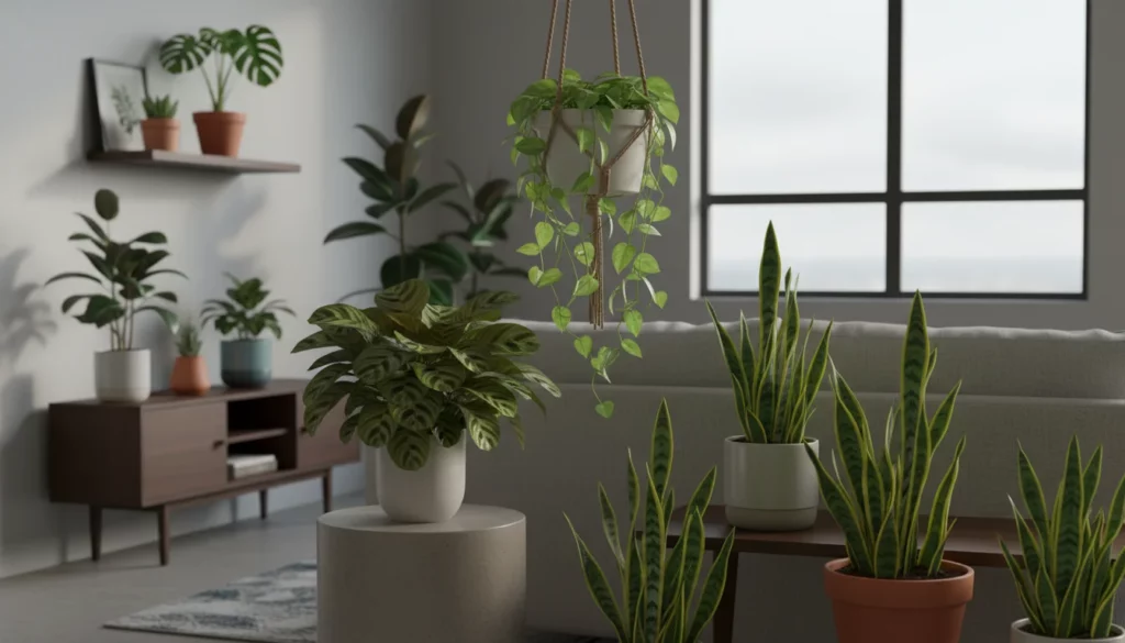 Plantas para apartamento sombra - Imagem de destaque: Guia completo de plantas para apartamento sombra: espécies, cuidados e decoração
