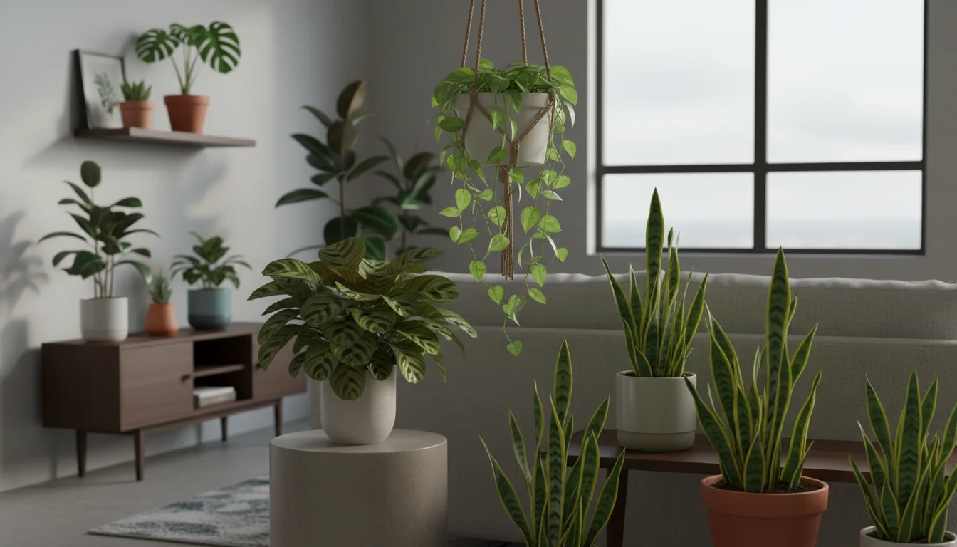 Plantas para apartamento sombra - Imagem de destaque: Guia completo de plantas para apartamento sombra: espécies, cuidados e decoração