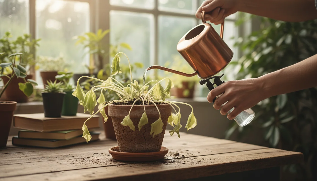 Como salvar uma planta murcha - Imagem de destaque: Como salvar uma planta murcha: o guia definitivo para recuperar folhagens
